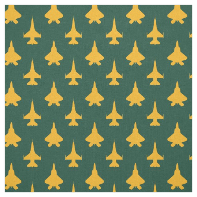 Tela Patrón F-16 y F-22 de combate amarillo y verde (Retal)