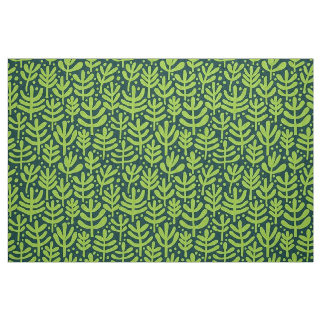 Tela Patrón Fern - Verde marciano sobre verde oscuro ("Cuarto gordo" (fat quarter))