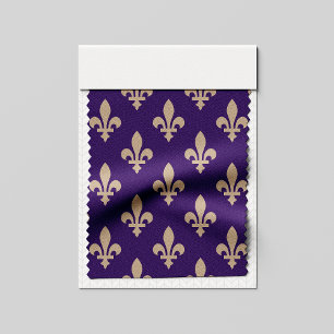 Tela Patrón Fleur de Lis, crema francesa real en morado