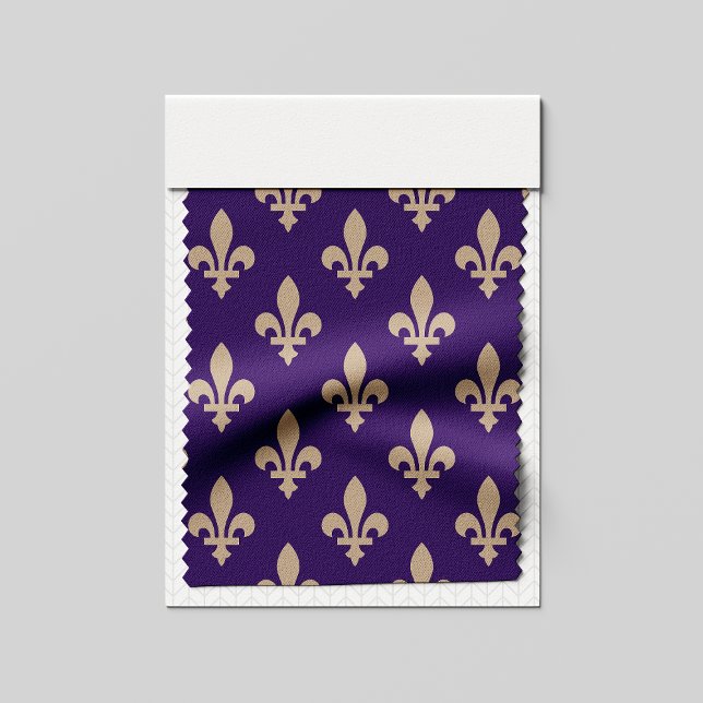 Tela Patrón Fleur de Lis, crema francesa real en morado (Subido por el creador)
