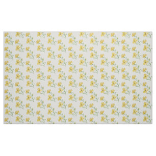 Tela Patrón floral amarillo de color de agua de Boho
