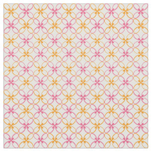 Tela Patrón floral amarillo rosa