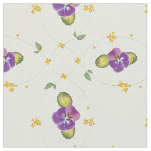 Tela Patrón floral amarillo violeta y delgado