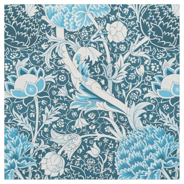 Tela Patrón floral azul de William Morris Pre-Raphaelit (De cerca)
