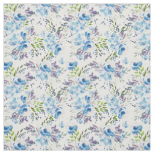 Tela Patrón floral continuo de acuarela azul