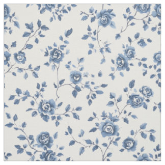 Tela Patrón floral Cottagecore Rosa Azul