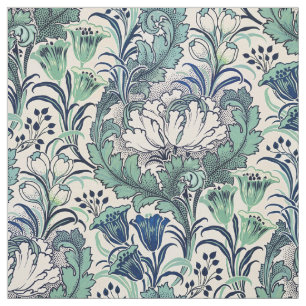 Tela Patrón floral crema verde de William Morris