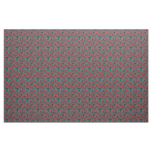 Tela Patrón floral de amapola abstracta moderna roja