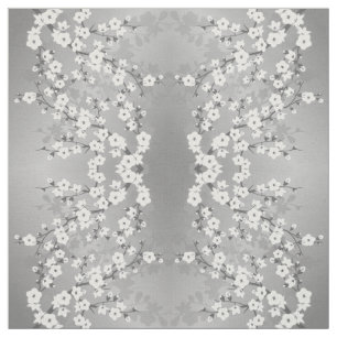 Tela Patrón floral de arándano gris plateado