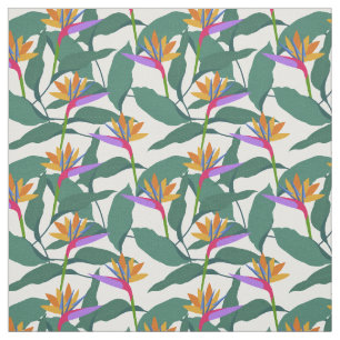 Tela Patrón floral de ave del paraíso tropical