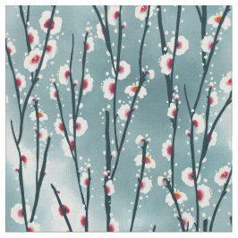 Tela Patrón floral de ciruela de primavera