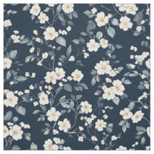 Patrón floral de cottage crema azul marino
