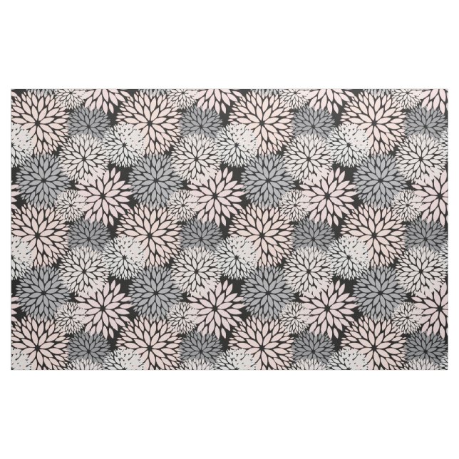 Tela Patrón floral de Dahlia gris rosa ("Cuarto gordo" (fat quarter))
