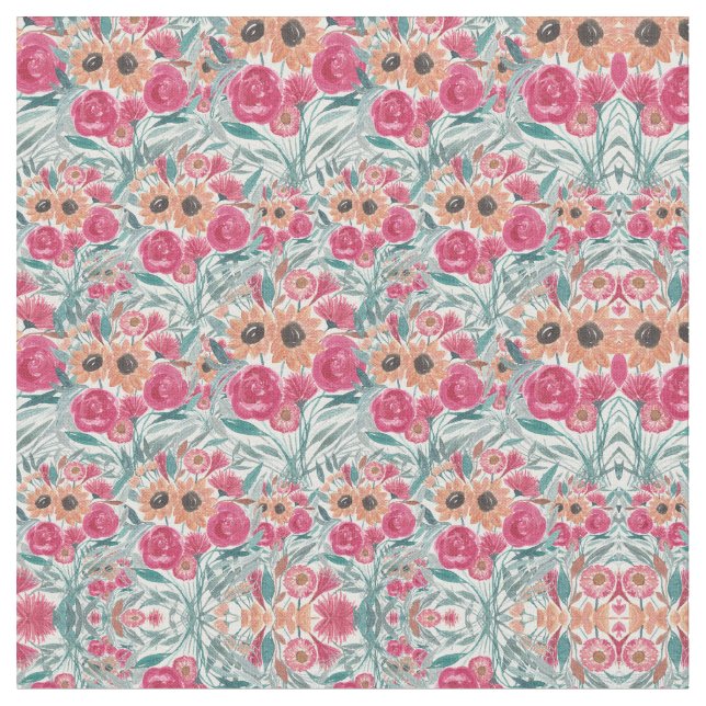 Tela Patrón floral de girasol (De cerca)