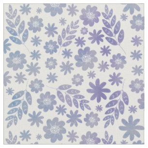 Tela Patrón floral de gris y lavanda
