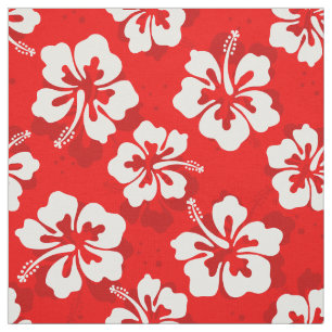 Tela Patrón floral de Hibiscus tropical hawaiano