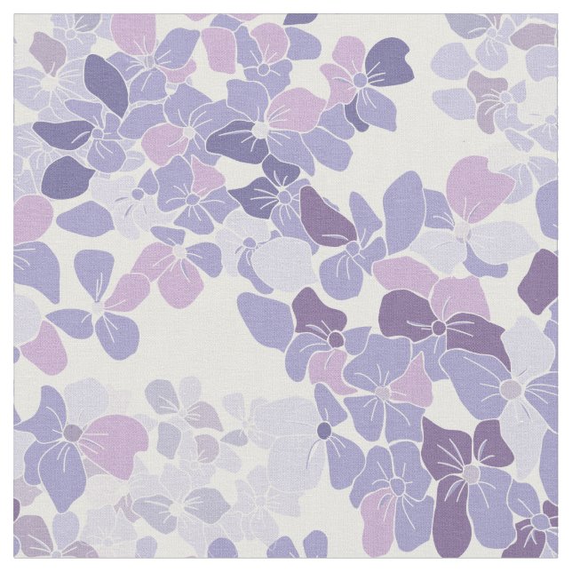 Tela Patrón floral de Hydrangea - Blogs púrpura (De cerca)