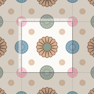 Tela Patrón floral de inspiración babilónica pastel