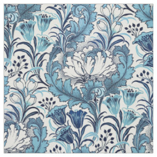 Tela Patrón floral de la crema azul William Morris