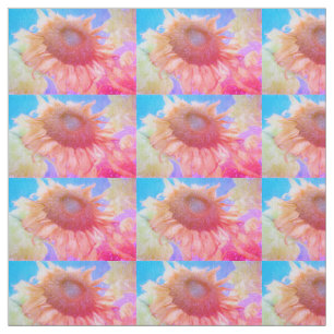 Tela Patrón floral de la Moda azul rosa amarillo girat