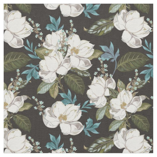 Tela Patrón floral de magnolia (De cerca)