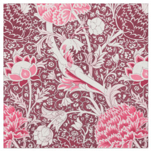 Tela Patrón floral de rosa dorada William Morris