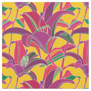 Tela Patrón floral de tigre Lily