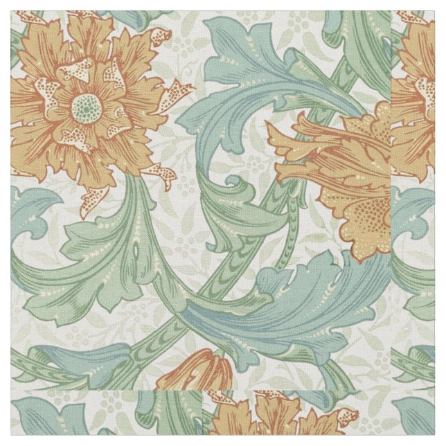 Tela Patrón floral de un solo stem de William Morris (De cerca)
