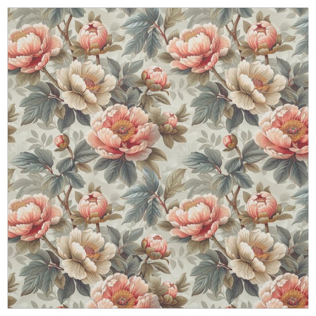 Tela Patrón floral elegante de época (Retal)