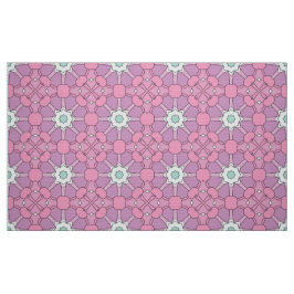 Tela Patrón floral geométrico en tonos rosa y verde