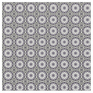 Tela Patrón floral gris plateado y lino