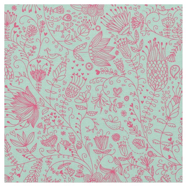 Tela Patrón floral lindo de verano (De cerca)