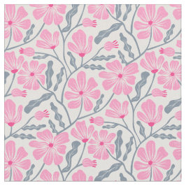 Tela Patrón floral moderno del siglo medio rosado