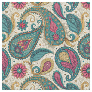 Tela Patrón Floral Paisley en Forma de Lágrima Bohemio