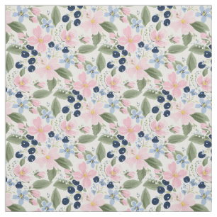 Tela Patrón floral pastel de flores silvestres y aránda