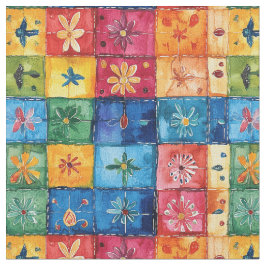 Tela Patrón floral quilt-papel picado