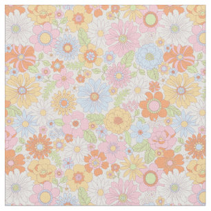 Tela Patrón floral retro
