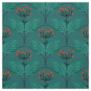 Tela Patrón floral retro en estilo art déco.