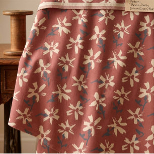 Tela Patrón floral retro en estilo boho. Daisy abstract