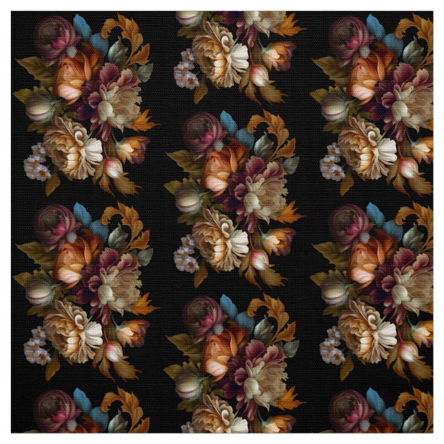 Tela Patrón floral romántico de "Viejo Mundo" (Retal)