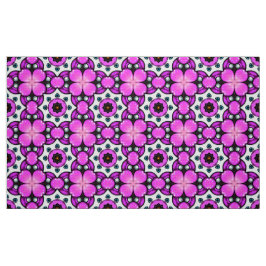 Tela Patrón floral rosa decorativo en estilo vibrante