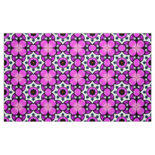 Tela Patrón floral rosa decorativo en estilo vibrante