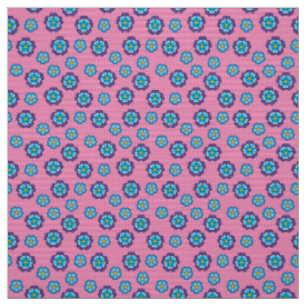 Tela Patrón floral rosa violeta azul