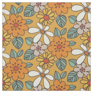 Tela Patrón floral simple retro