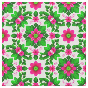 Tela Patrón floral tropical vibrante