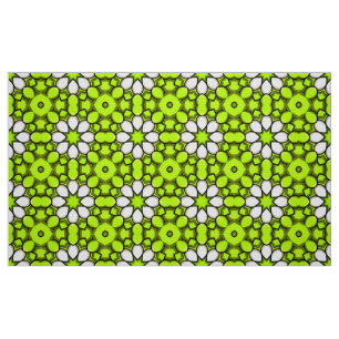 Tela Patrón floral verde decorativo en estilo vibrante