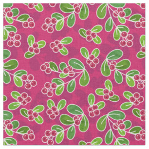 Tela Patrón Foliage de Cranberry Festial, Fuchsia