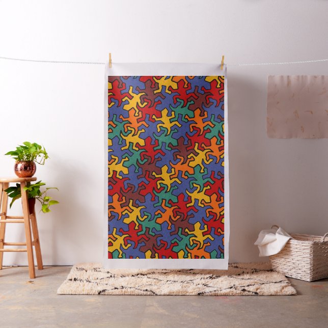 Tela Patrón Geckos Mosaicos - Color de la Tierra (In Situ)