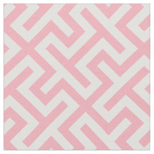 Tela Patrón geométrico abstracto de color rosa y blan