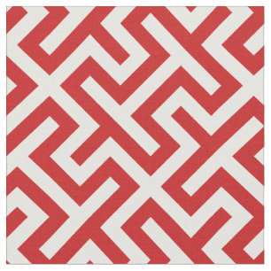 Tela Patrón geométrico abstracto de Moda rojo y blanco